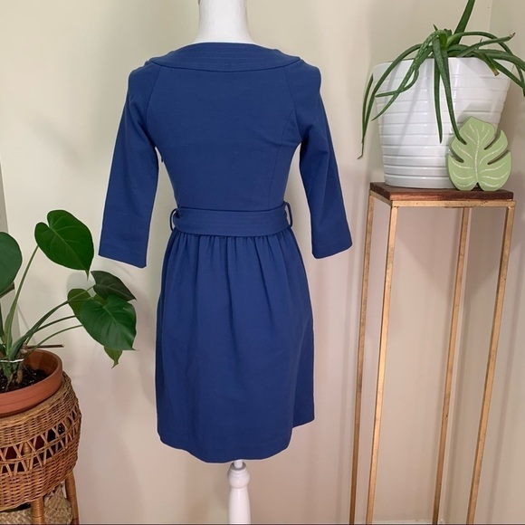 Milly of New York Quarter Length Sleeve Knit Dress in Blue sz P - Picture 4 of 4